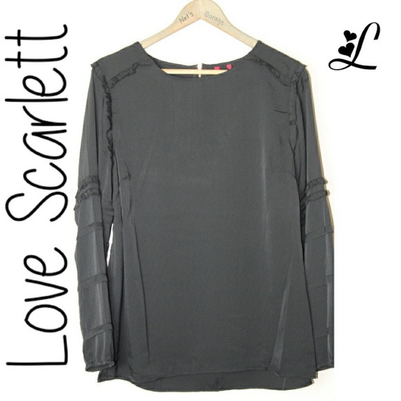 Love Scarlett Tops - NWOT Love Scarlett Large Black Long Sleeve Blouse